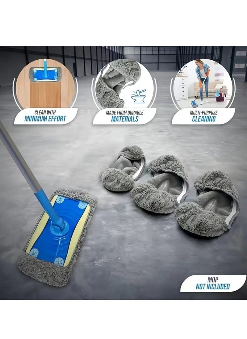 3pcs Reusable Chenille Mop Pads Compatible with Swiffer Sweeper Mop, Wet and Dry Flat mop Cover, 3 Pack Washable Swiffer Pads for Surface/Hardwood Floor Cleaning (Mop is Not Included)