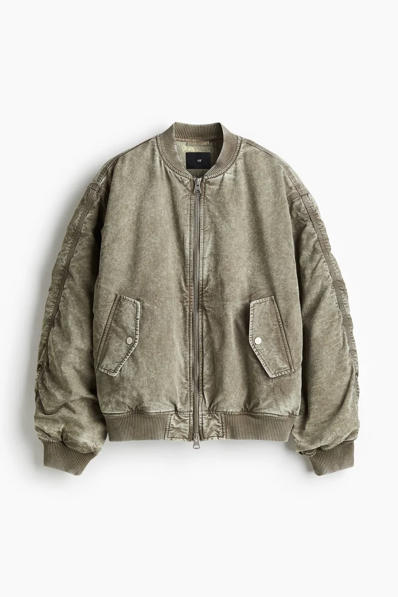 H&M  Loose Fit Washed bomber jacket for Men | Best Price UAE