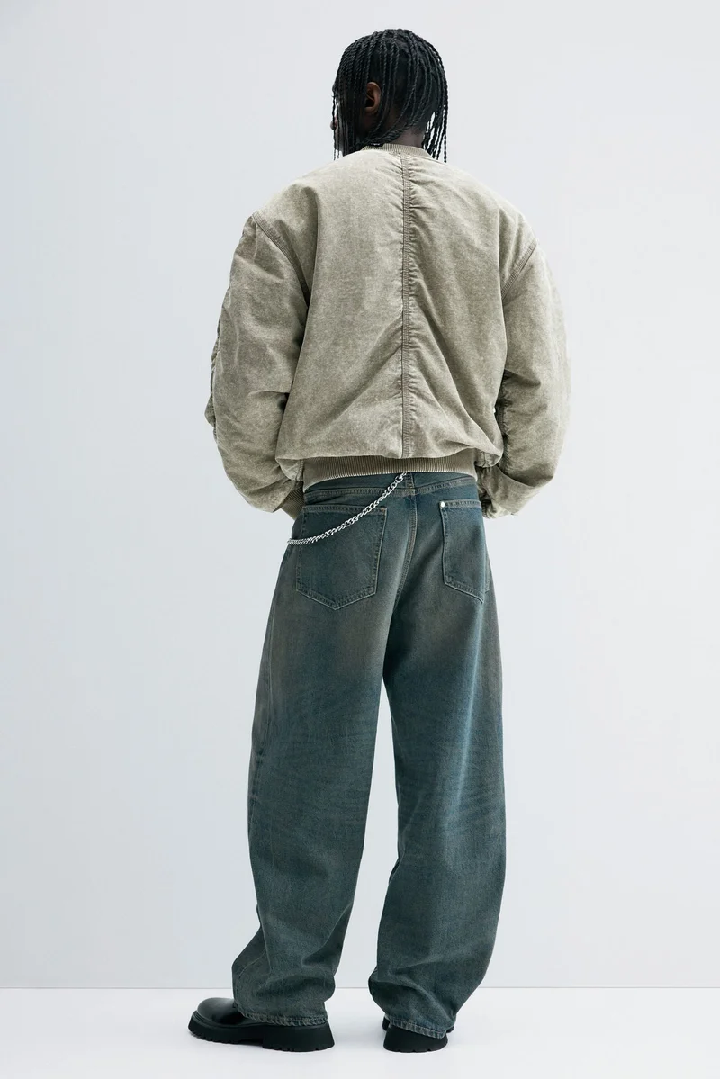 H&M  Loose Fit Washed bomber jacket for Men | Best Price UAE