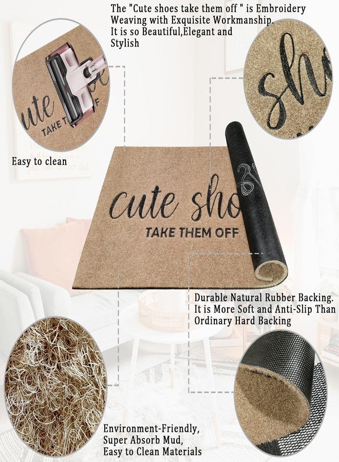 AOAOPQ Indoor for Front Door Welcome Mat Outdoor Large 24"x 36" for Outside Home Entry Cute Shoes Door Entryway Non Slip Entrance Mats to Bedroom Bathroom Shoe Scraper Easy to Clean Doormat Brown - Image 3