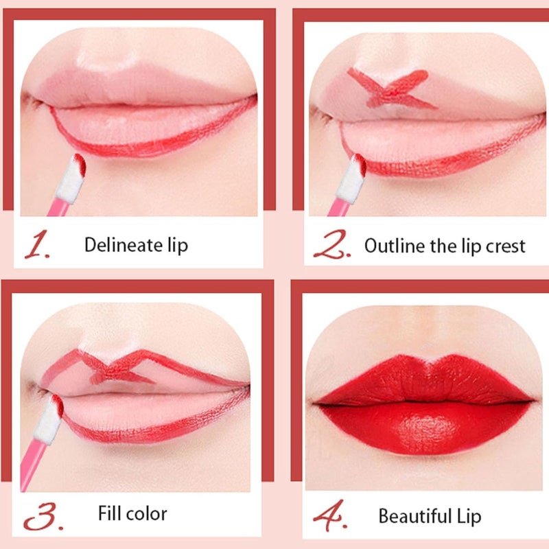 ALMEKAQUZ 100 Pcs Lip Brushes,Lip Gloss Wands Lint Free Makeup Applicator Brush Beauty Tool (Pink) - Image 5