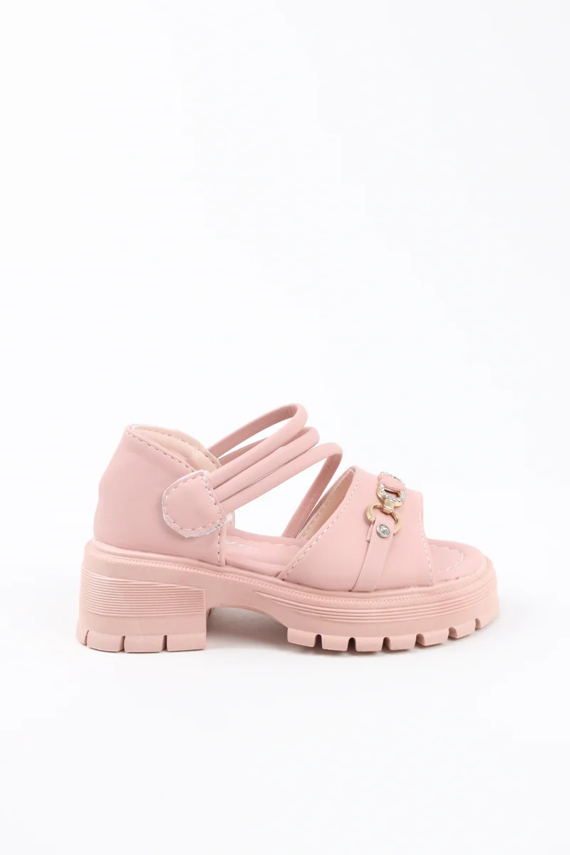 Viny VINY Girls Wedge Heel Sandals – Elegant Rhinestone Buckle Sandals for Girls, Comfortable Platform Sandals, Princess Party & Wedding Footwear for Kids (Black, Pink, White, Beige)