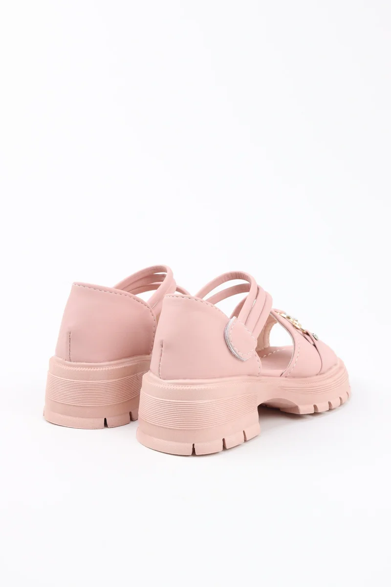 Viny PINK VINY Girls Wedge Heel Sandals – Elegant Rhinestone Buckle Sandals for Girls, Comfortable Platform Sandals, Princess Party & Wedding Footwear for Kids (Black, Pink, White, Beige) for Women | Best Price UAE