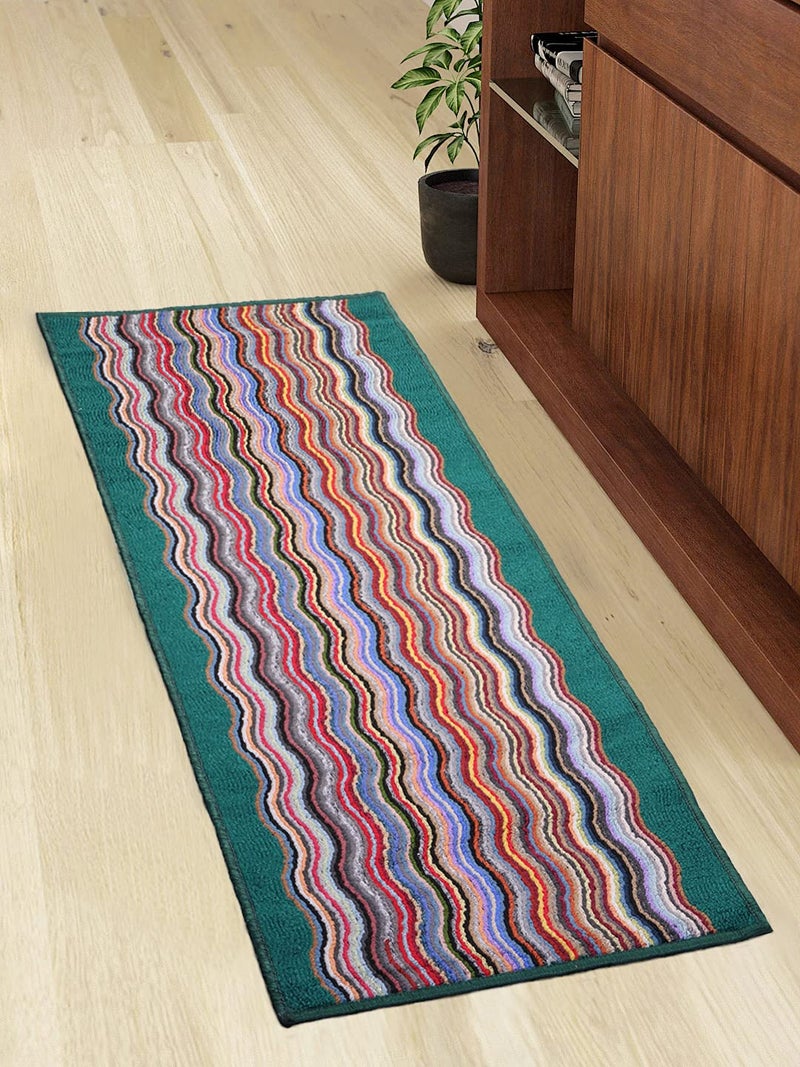 Status Contract Anti Skid Washable Micro Polyester Luxury Floor Door Mat Runner, Combo Set of 2 Pcs (Green) - Image 2