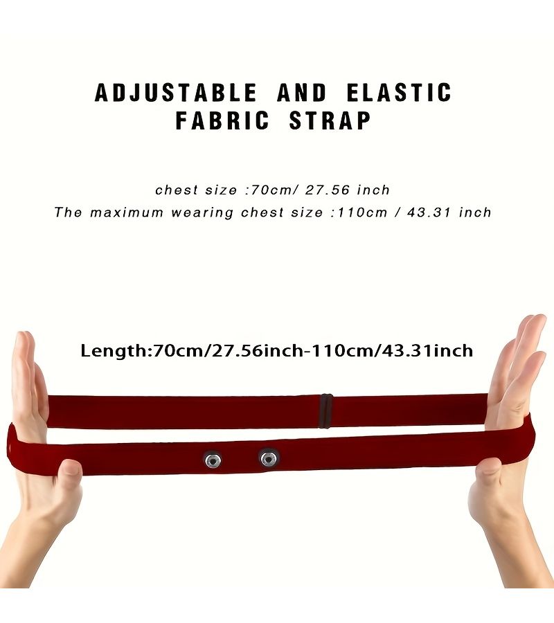 Adjustable Red Heart Rate Monitor Chest Strap Replacement for Polar H10 H9 H7 Sensors - Image 2