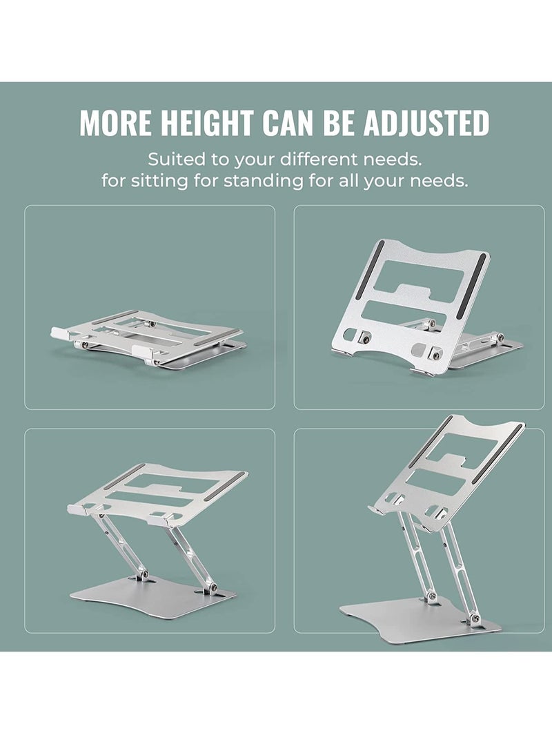 Foldable Laptop Stand – Adjustable Height, Ergonomic Design for Heat Dissipation, Fits 10-17'' Laptops, Compatible with MacBook, Dell, HP, Lenovo, iPad - Image 3