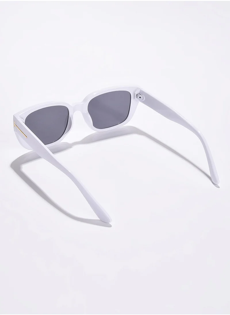 Haute Sauce Black Lens White Wayfarer Sunglasses