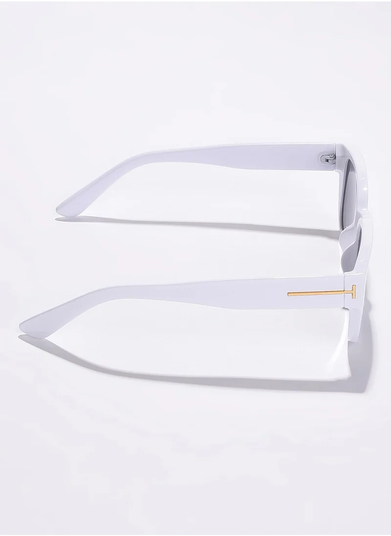 Haute Sauce Black Lens White Wayfarer Sunglasses
