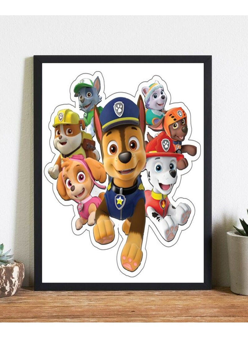 URBANTRANDS Paw Patrol Wall Decor Poster With Frame  - Image 1