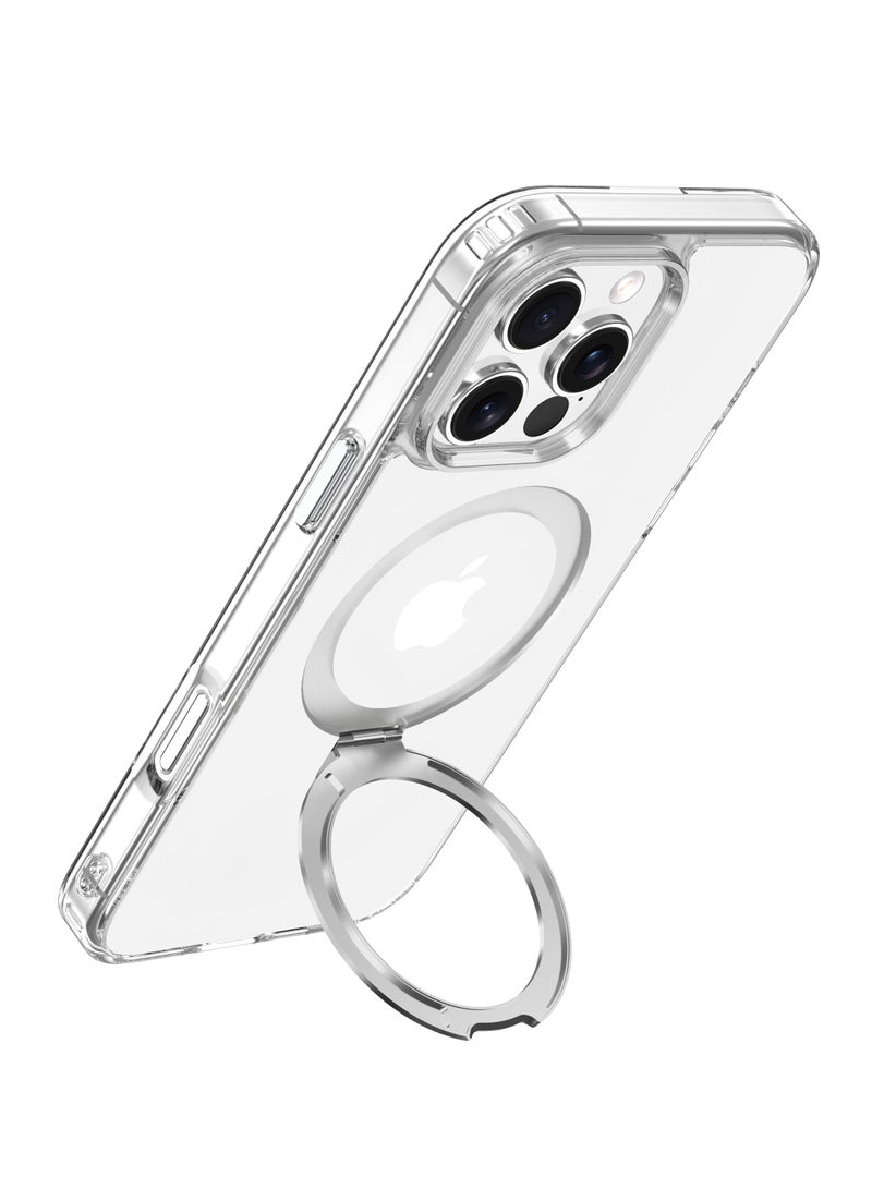 ديفيا كفر ايفون 16 برومكس ماج سيف شفاف مسكه【 جراب ايفون 16 برومكس 】مغناطيسي معتمد من اختبار السقوط من ارتفاع 2 متر؛ مصنوع من مواد فائقة الجودة TPU+PC مع دعامة مغناطيسية معدنية مدمجة - Image 3