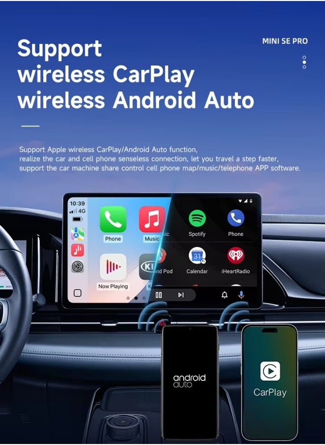 CarlinKit MINI SE Pro Wireless CarPlay Android Auto USB Dongle Smart Wireless Adapter WiFi Bluetooth Auto Connection Upgrade - pzsku/Z8C509F33027DB526D17DZ/45/_/1737037535/38a836b4-175c-43c1-a7b1-11ecb1cbe40b