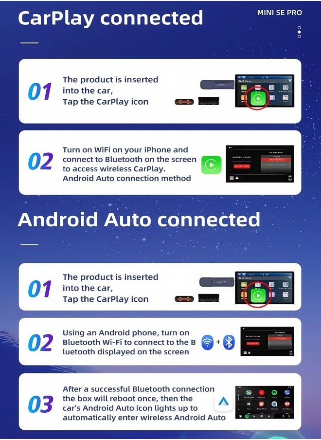 Carlinkit - CarlinKit MINI SE Pro Wireless CarPlay Android Auto USB Dongle Smart Wireless Adapter WiFi Bluetooth Auto Connection Upgrade - Image 1