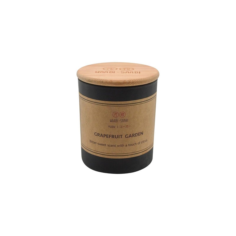 WAABI-SAABI WaabiSaabi Grapefruit Garden Scented Jar Candle BitterSweet with a Touch of Citrus Bamboo Lid Paraffin Wax Premium Fragrance for Gifting Aromatherapy Home Dcor 40 Hour Burn Time - Image 4