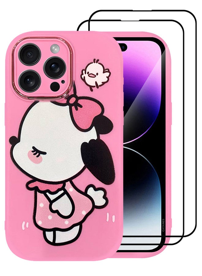 CATANES 3 Pack for iPhone 14 Pro Max Case Cover and 2 Screen Protectors Cartoon Case Unique Design for Women Girls with Camera Lens Protection P01 - Image 3