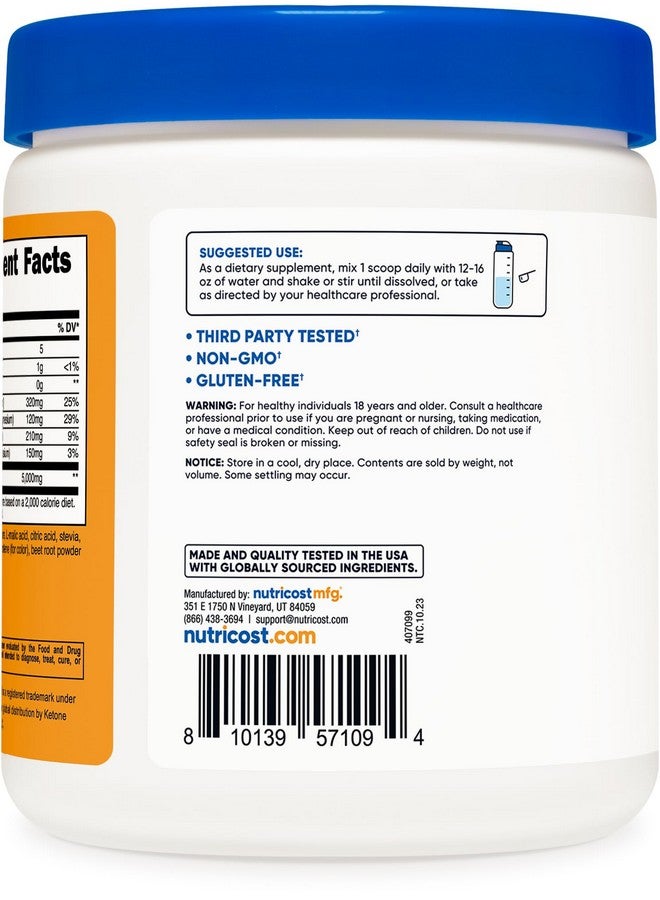 Nutricost BHB Salts Drink Mix (30 Servings, Peach Mango Flavored) (5G BHB Per Serving) - 0G Total Sugars, Vegetarian Product - Image 4