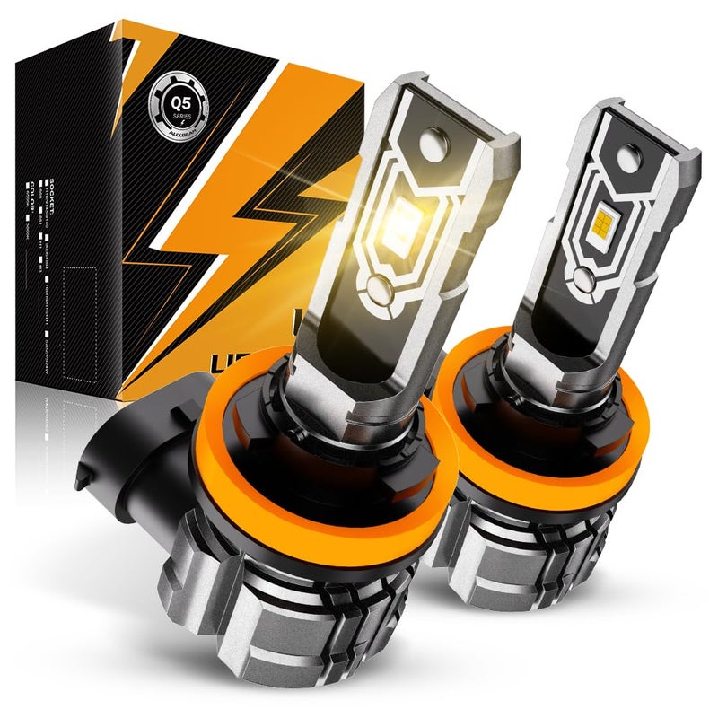 أضواء الضباب Auxbeam H11 H8 H9 10000LM 400 أكثر سطوعًا ضوء ضباب أصفر قوي اختراق ضوء فائق السطوع توصيل وتشغيل