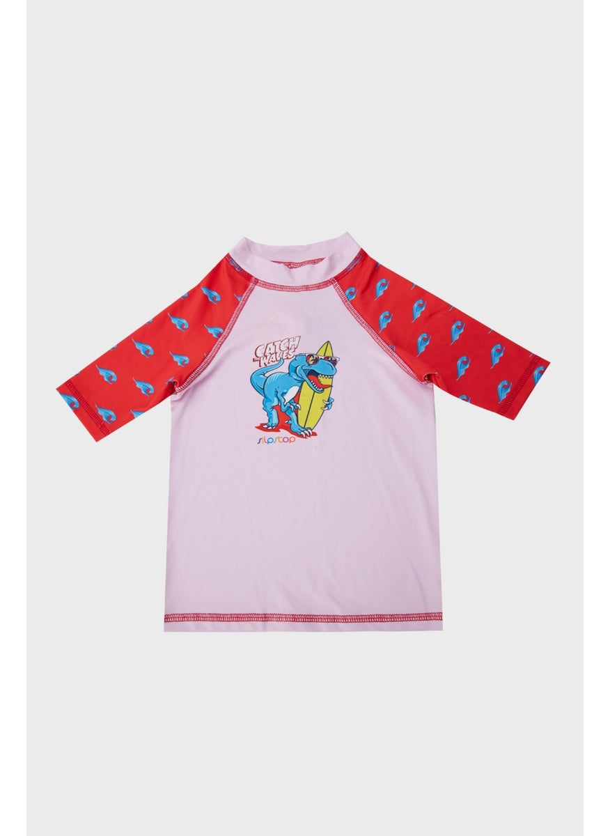 Slipstop - Beach Boys Patterned UV Protection Crew Neck Swimsuit T Shirt Boy T Shirt ST22120046 - Image 1