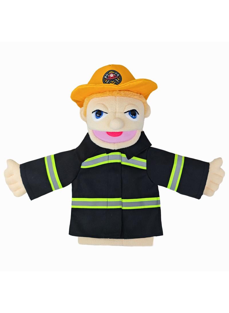 1 Pcs Firemen Occupation Professional Figurine Role Playing Parent-Child Interaction Toy Family Companionship Plush Doll Figurine Toy Hand Puppet - Image 1