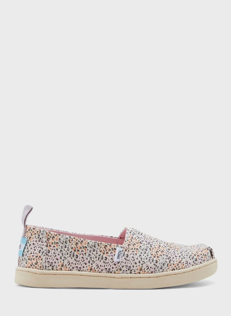 TOMS Kids Leopard  Print Slip Ons