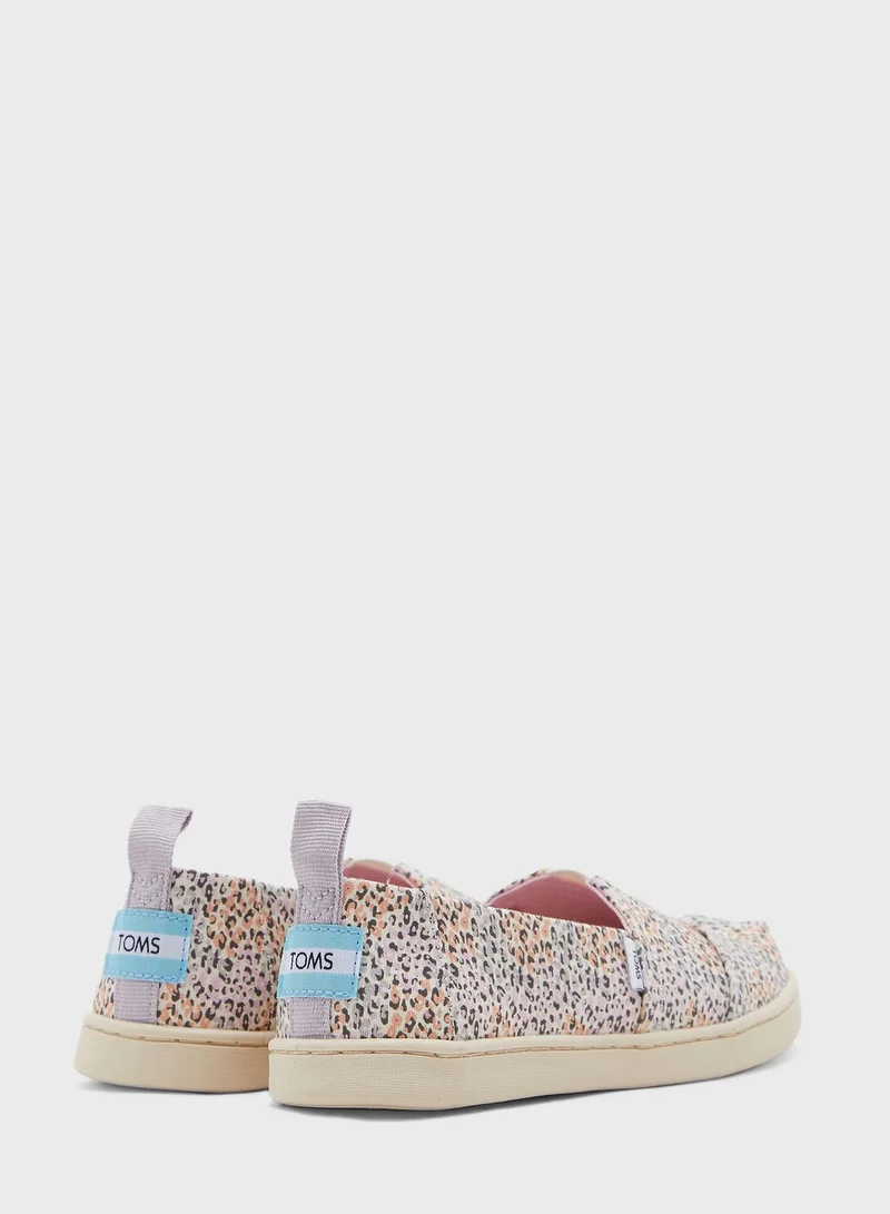 TOMS Kids Leopard  Print Slip Ons