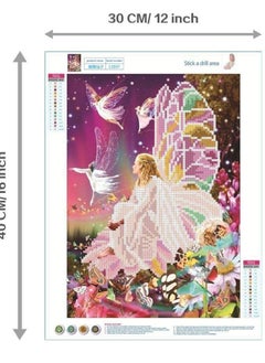 KASTWAVE DIY Painting Kits, KASTWAVE 5D Resin Full Drill Diamond Butterfly Fairy Diamond Mosaic Craft Full Diamond Painting Kit by Numbers Diamonds Painting Kits for Kids DIY for Gift and Home Wall Decor  - Image 2