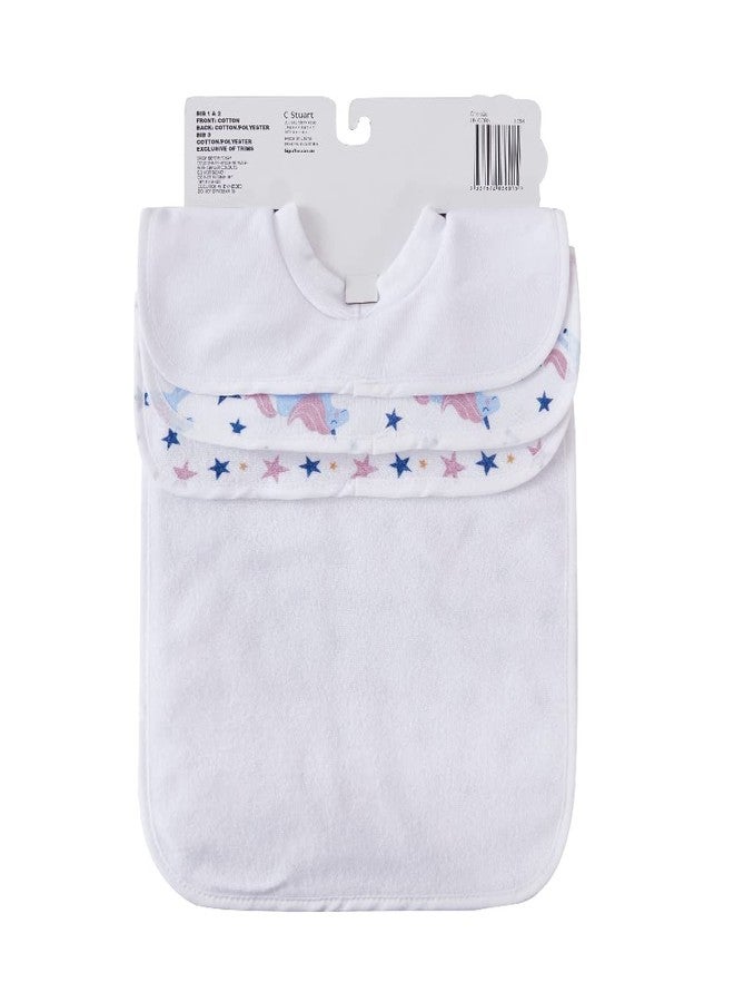 Big Softies Popover Bibs-Unicorn|Printed & Applique Embroidery|Soft Stretchable Rib Neck|Blended Cotton|Ultra Soft & Super Absorbent|For Drooling, Teething & Feeding|For Girls 6-36 Months|Pack of 3 - Image 2