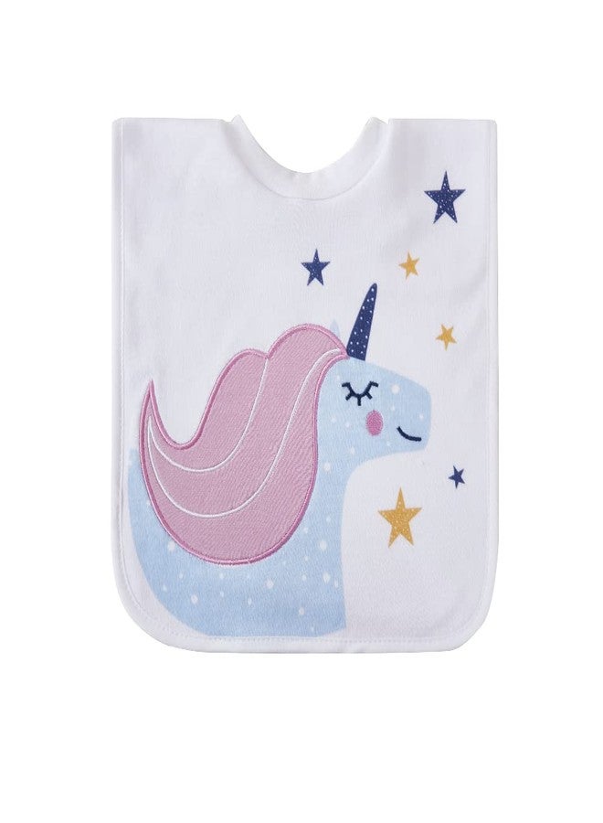 Big Softies Popover Bibs-Unicorn|Printed & Applique Embroidery|Soft Stretchable Rib Neck|Blended Cotton|Ultra Soft & Super Absorbent|For Drooling, Teething & Feeding|For Girls 6-36 Months|Pack of 3 - Image 4