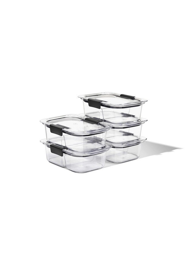 Rubbermaid حاويات تحضير الوجبات من روبيرماند، حاويات تخزين الطعام ذات قسمين، 2.85 كوب، 5-pack، خالية من BPA، شفافة/رمادية - Image 2