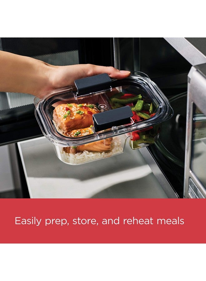 Rubbermaid حاويات تحضير الوجبات من روبيرماند، حاويات تخزين الطعام ذات قسمين، 2.85 كوب، 5-pack، خالية من BPA، شفافة/رمادية - Image 4