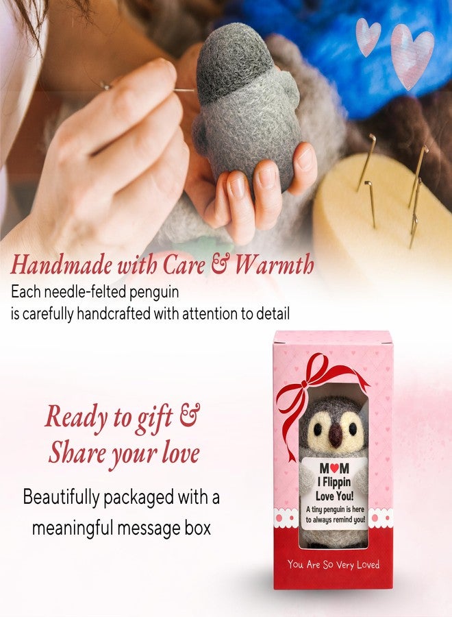 SUCHAGIFT Gifts for Mom from Daughter, Son - Cute Mothers Day, Birthday Gifts for Mom Ideas for Moms Women - Handmade Wool Felt Penguin, Felted Crochet Doll Animal Felting - Image 2