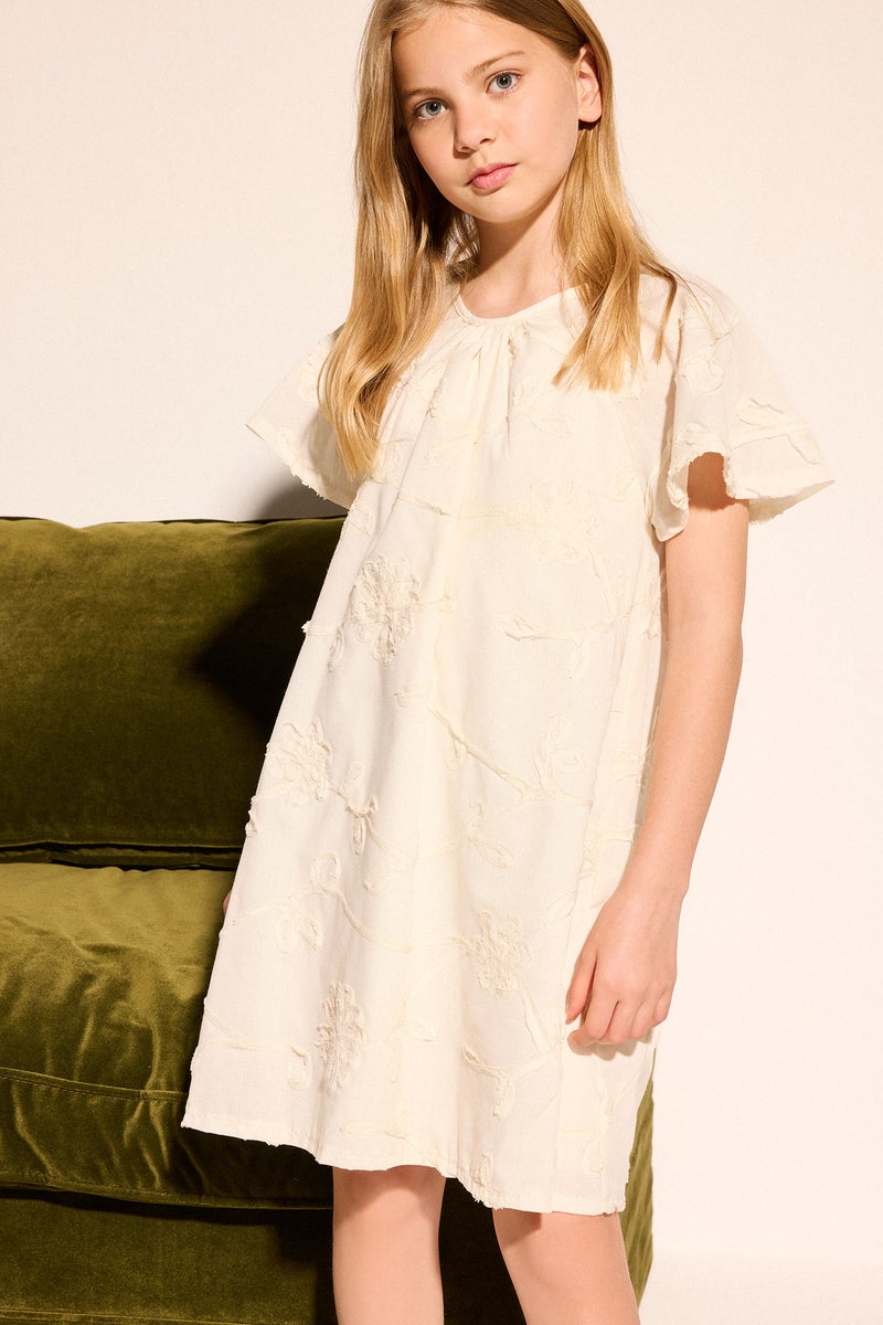 DeFacto Beige Girl Girl Short Sleeve Woven Dress Casual - Image 1
