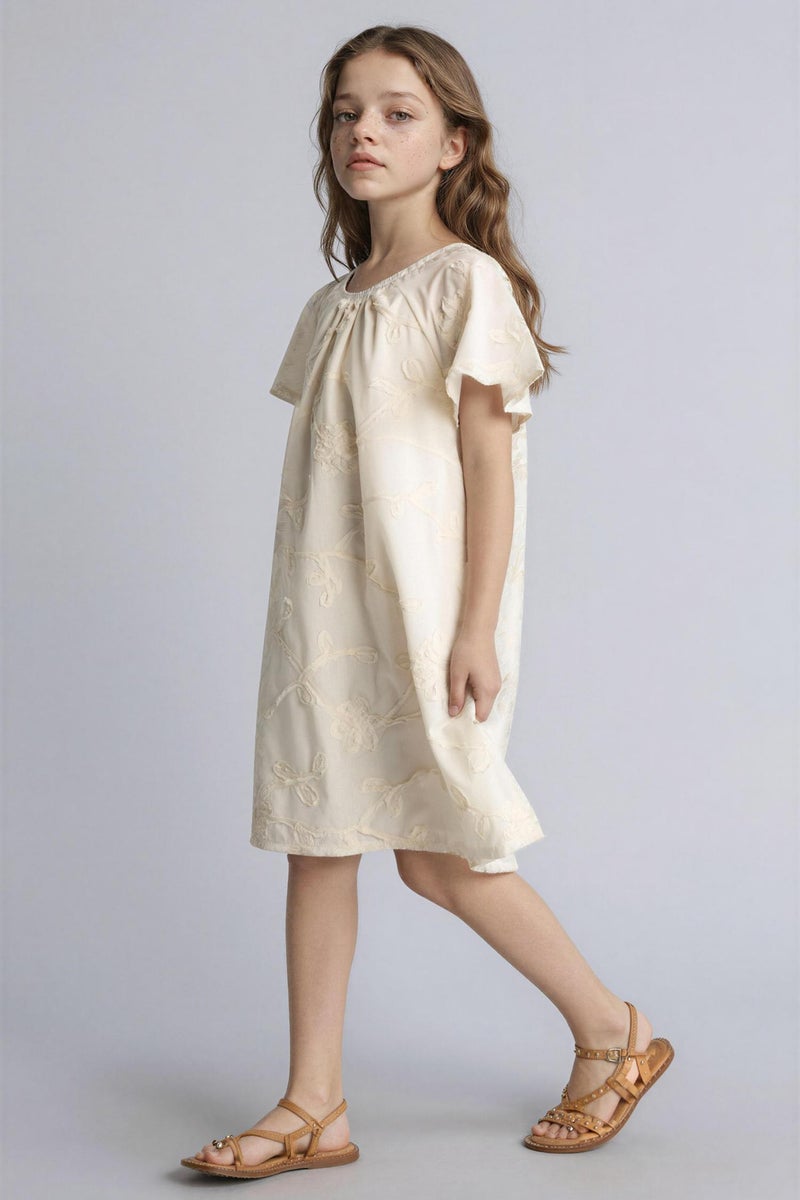 DeFacto Beige Girl Girl Short Sleeve Woven Dress Casual - Image 3