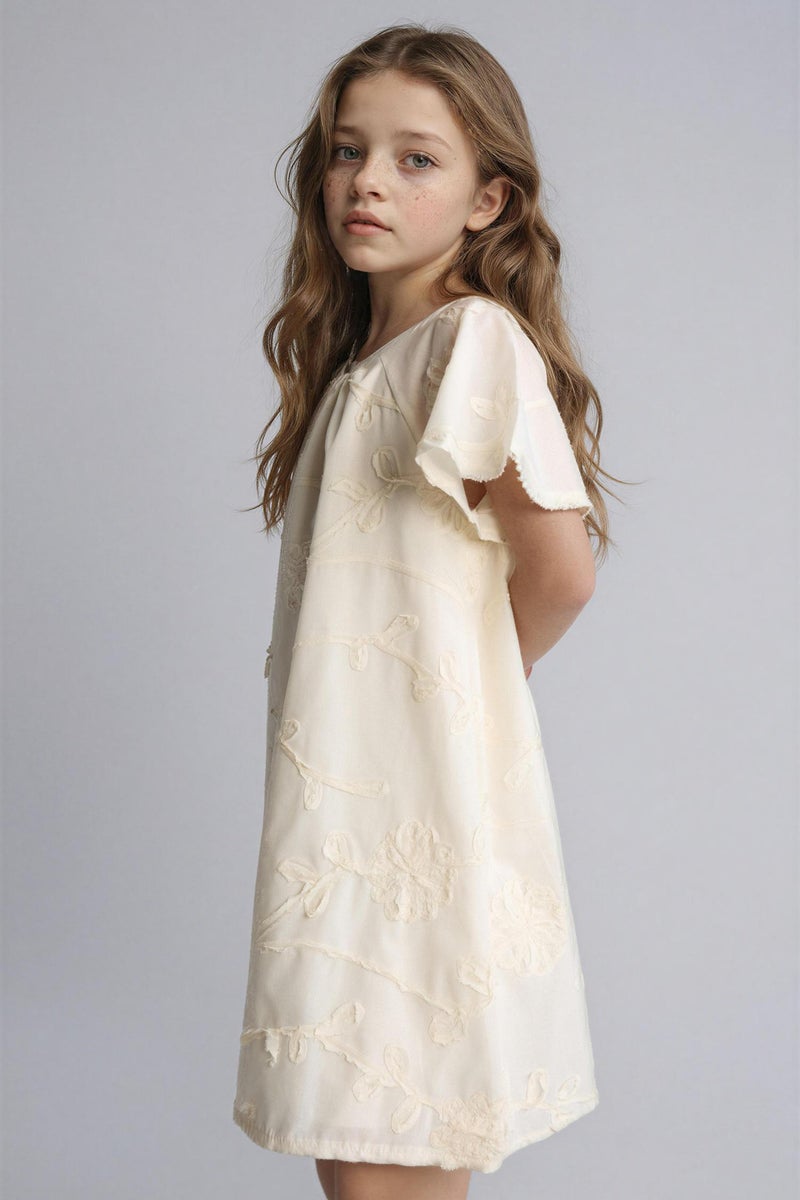 DeFacto Beige Girl Girl Short Sleeve Woven Dress Casual - Image 5