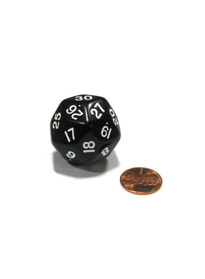 Koplow Games نرد كوبرلو للألعاب تريانتاكوهيدون D30 ذو 30 وجه 33 مم - أسود مع أرقام بيضاء - Image 4