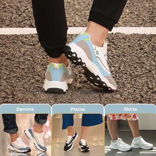 YOHO Chonks Women’s Sporty Comfortable Chunky Sneakers | Dove Grey - UK 6 - Image 4