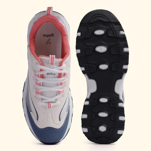 YOHO Chonks Women’s Sporty Comfortable Chunky Sneakers | Dove Grey - UK 6 - Image 5