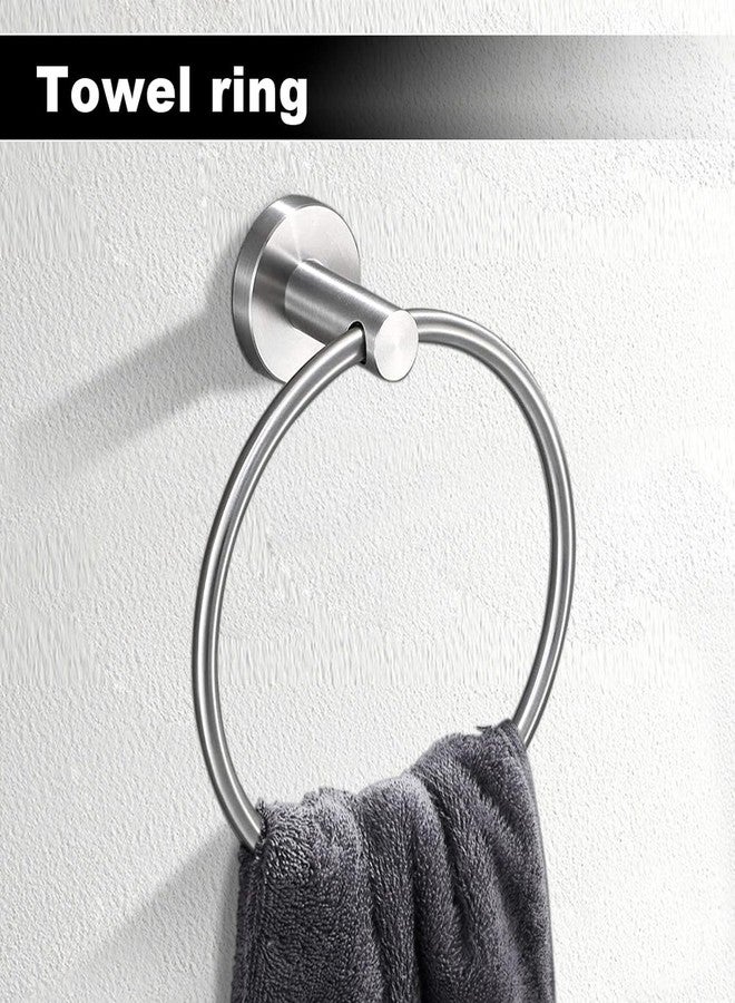 Toptowel طقم أدوات الحمام توبتاول 15 مجموعة 24 بوصة من النيكل المصقول، يتضمن 3 قطع قضيب منشفة 24 بوصة، 6 قطع خطاف رداء، 3 قطع حلقة منشفة، 3 قطع حامل ورق تواليت - Image 3