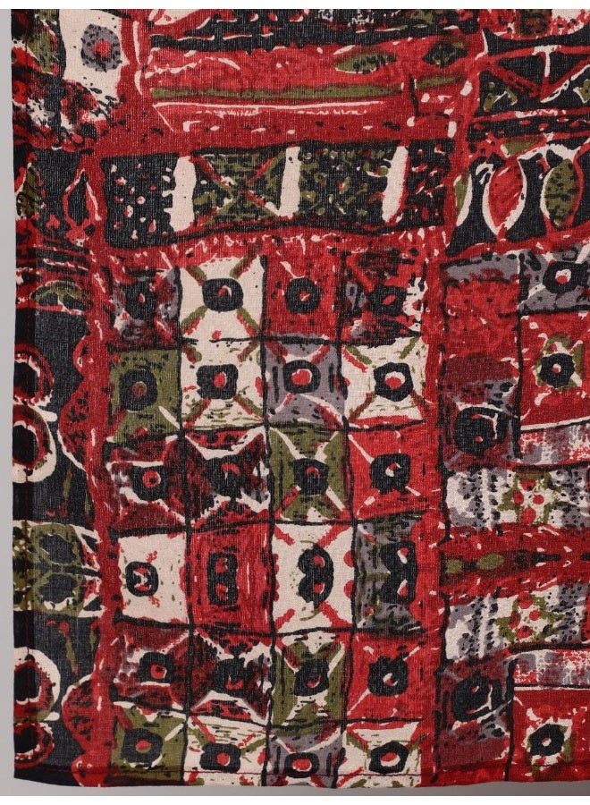 AKS Ethnic Motifs Yoke Design Regular Thread Work Kurta With Trousers & With Dupatta - Image 5