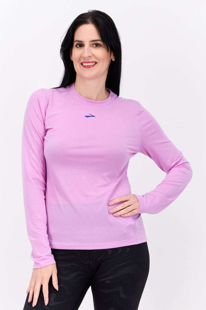 Brooks Women Sportswear Fit Brand Logo Running Top, Purple  - Image 1