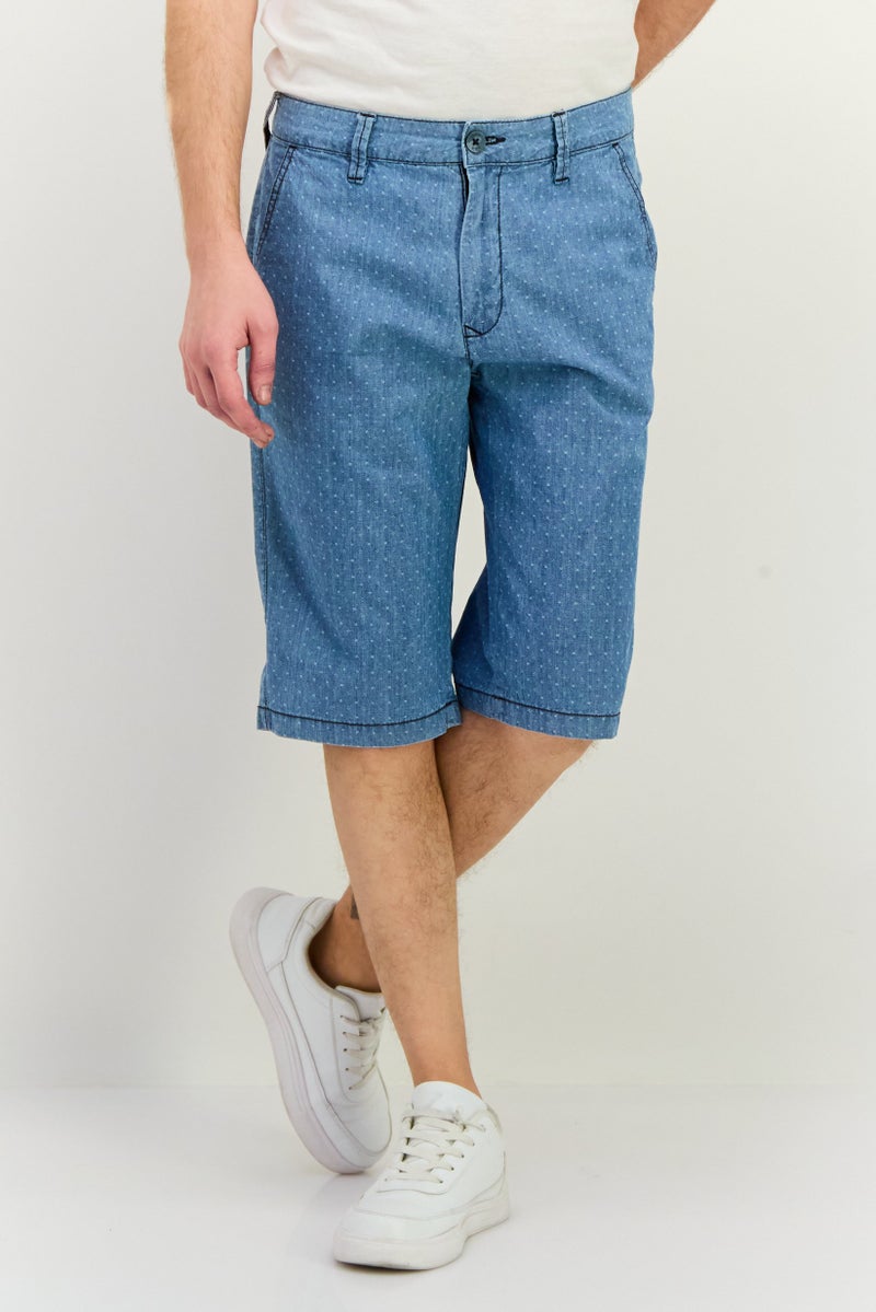 GAS Men Allover Print Basic Shorts, Light Blue - Image 1