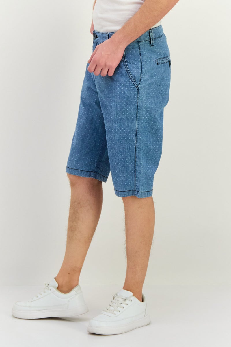 GAS Men Allover Print Basic Shorts, Light Blue - Image 3