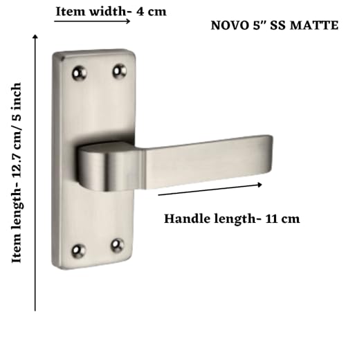 SARDAR NOVO 5" SS Matte Iron Baby Latch | Bathroom Door Handle | Mortise Handle | Keyless Handle | Tower Bolt | Push to Close Latch - Image 2