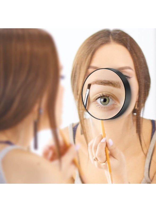 مرآة مكبرة بقوة 40 ضعف، مرآة سفر مدمجة مزودة بكوب شفاط وملقط، مقاس 3.5 بوصة، اللون أسود - Image 4