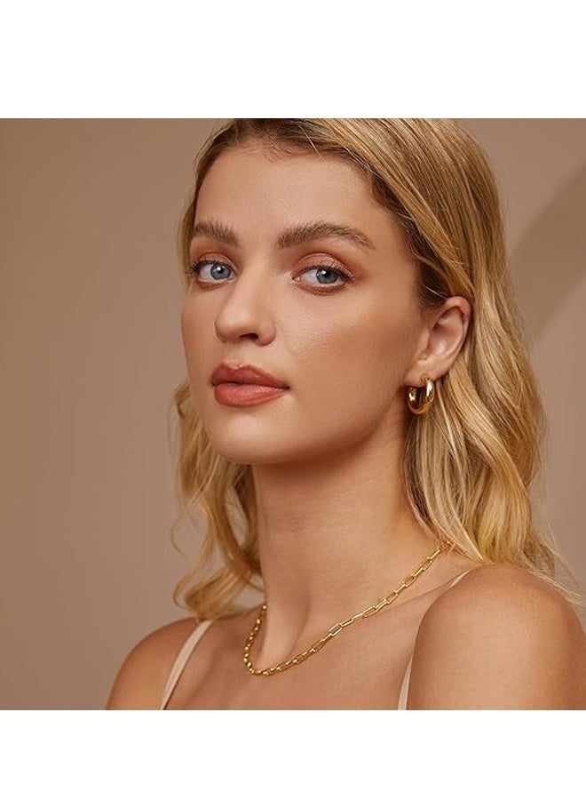 مجموعة من 6 أزواج من الأقراط الذهبية العصرية للنساء للزينة اليومية - Image 5