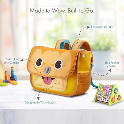 VAYA LYâ€™L-CHAMP Toddler School Bag for Preschool Kids (2â€“6 Years) â€“ Lightweight, Durable Rectangular Shape Backpack with Water Bottle Holder & Front Pocket, Travel Bag for Boys & Girls, Yellow Orange - Image 5