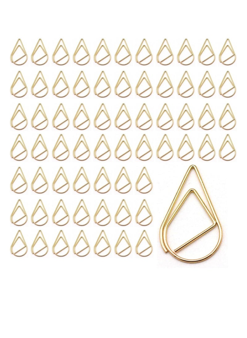 Oasisgalore - 200 Pieces Water Drop Paper Clips Teardrop Paperclip for Books Photos Posters Notes - Image 1