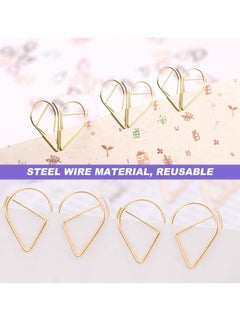 Oasisgalore 200 Pieces Water Drop Paper Clips Teardrop Paperclip for Books Photos Posters Notes  - Image 4