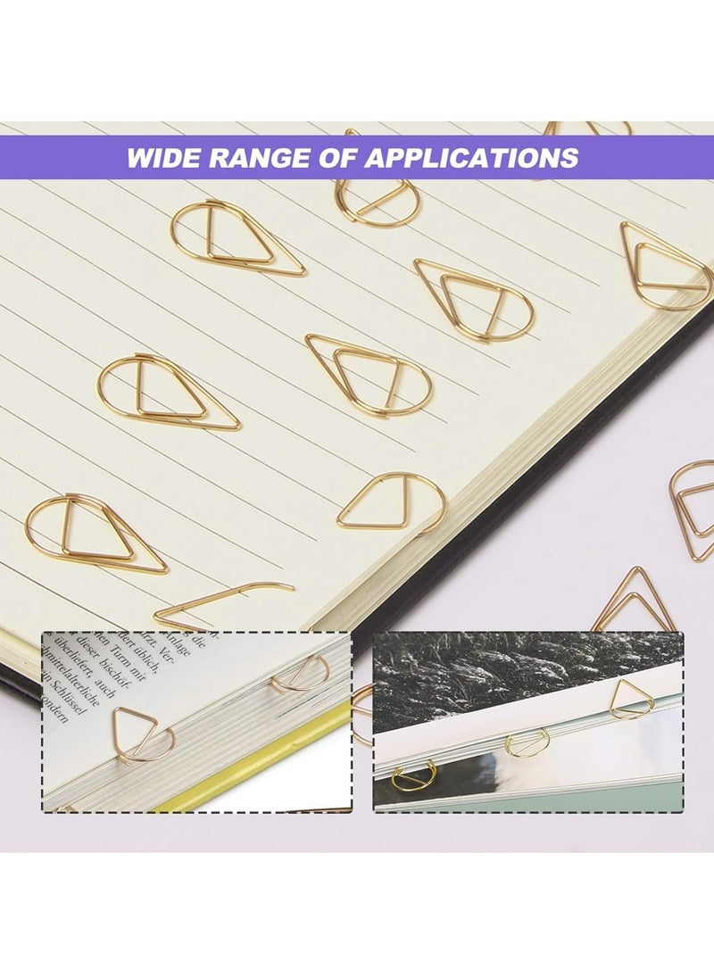 Oasisgalore - 200 Pieces Water Drop Paper Clips Teardrop Paperclip for Books Photos Posters Notes - Image 1
