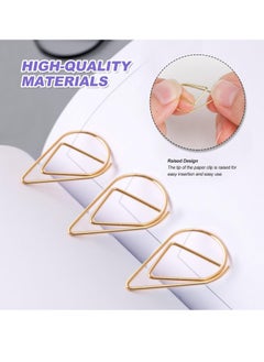 Oasisgalore 200 Pieces Water Drop Paper Clips Teardrop Paperclip for Books Photos Posters Notes  - Image 3