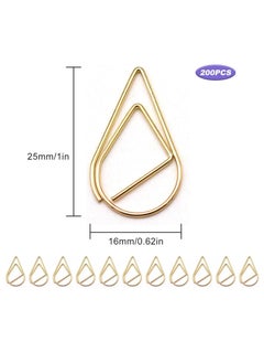 Oasisgalore 200 Pieces Water Drop Paper Clips Teardrop Paperclip for Books Photos Posters Notes  - Image 2